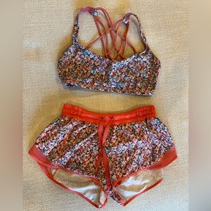 Lululemon prism petal bundle bra and shorts